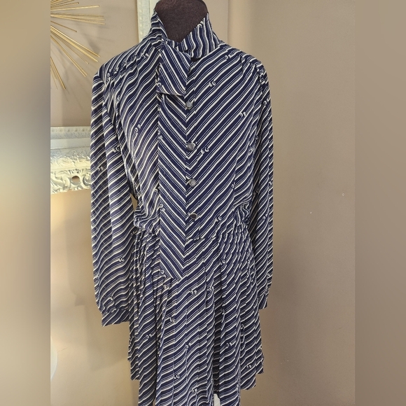 Striped Navy ERGE Dress Size 12 - Picture 1 of 15